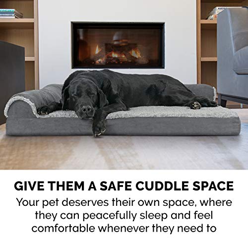 Feeriva™ L-Shape Orthopedic Dog Sofa Bed – Medium