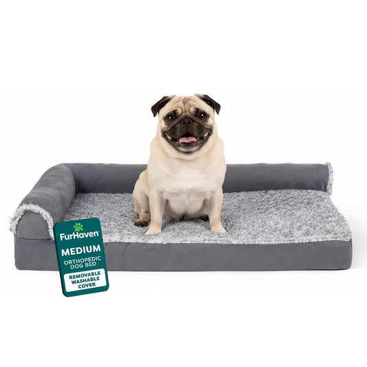 Feeriva™ L-Shape Orthopedic Dog Sofa Bed – Medium