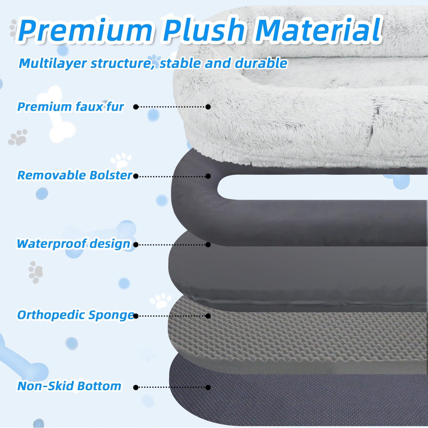 Feeriva™ Human-Pet Lounger Bed – XXL (71" × 45")