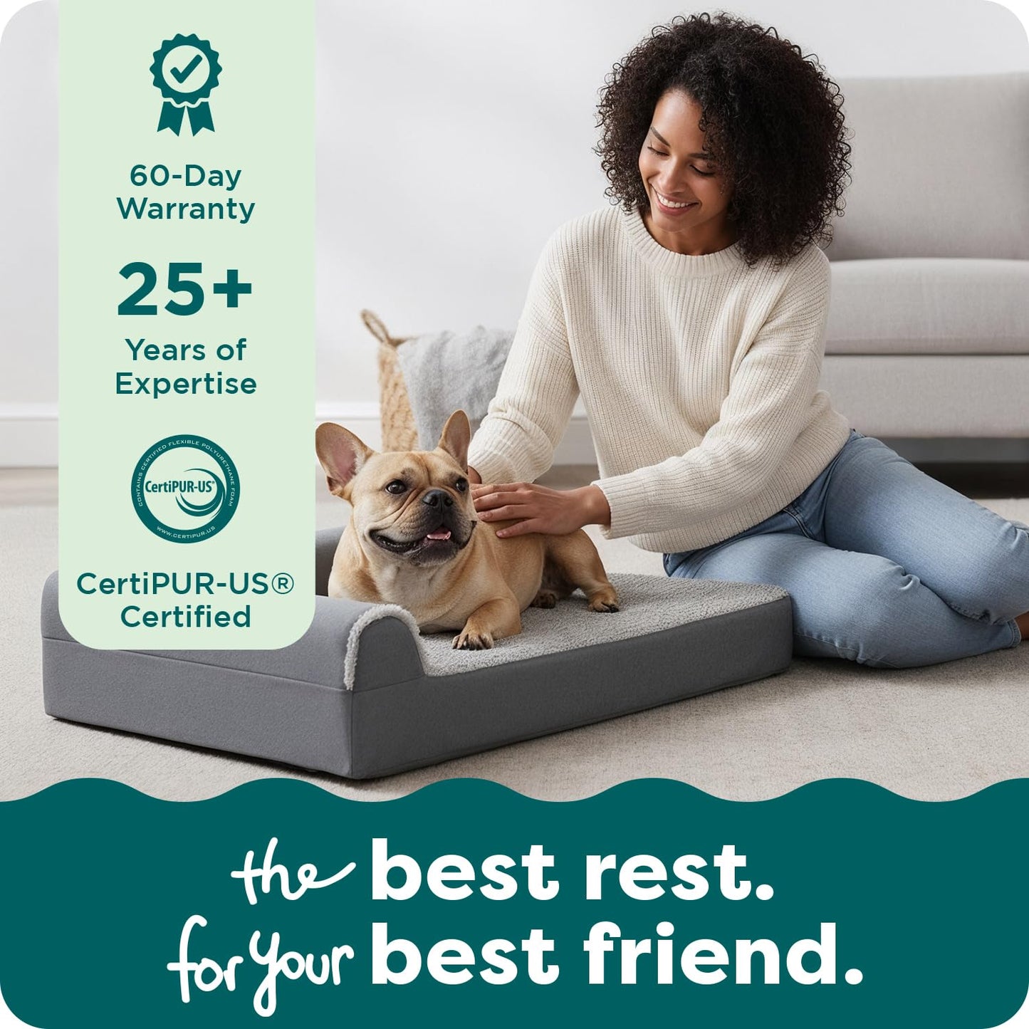 Feeriva™ L-Shape Orthopedic Dog Sofa Bed – Medium