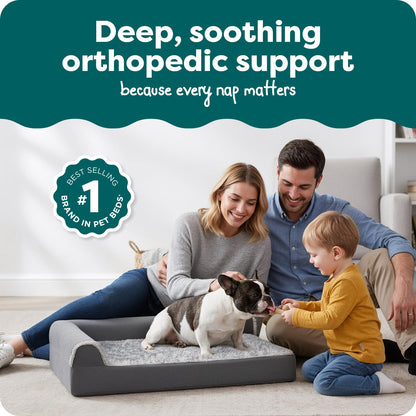 Feeriva™ L-Shape Orthopedic Dog Sofa Bed – Medium