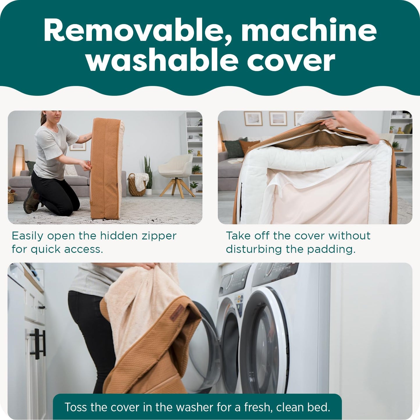 Feeriva™ L-Shape Orthopedic Dog Sofa Bed – Medium