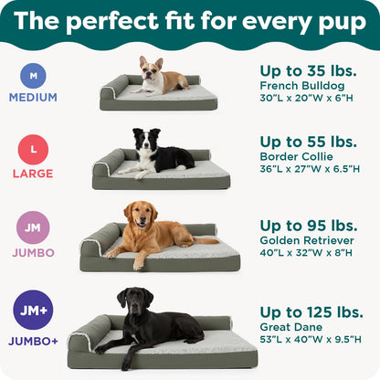 Feeriva™ L-Shape Orthopedic Dog Sofa Bed – Medium