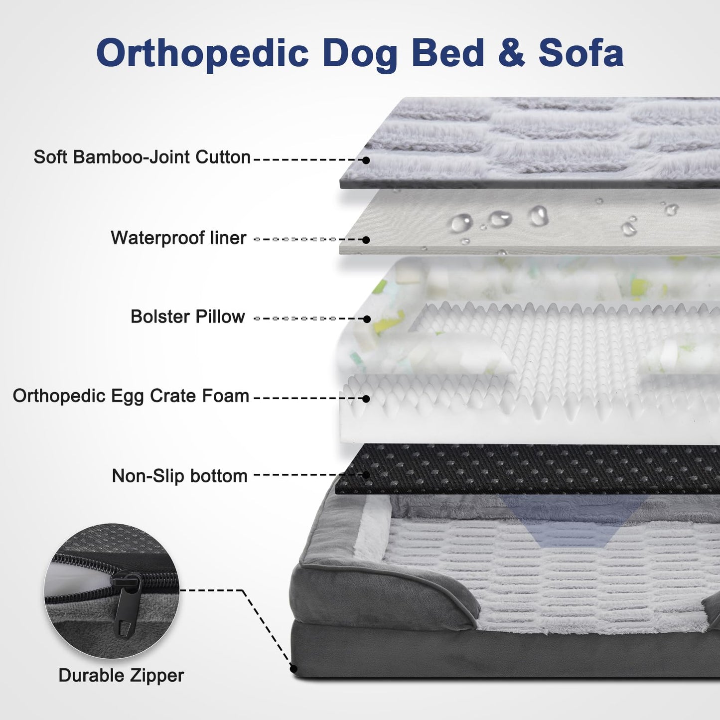 Feeriva™ XL Orthopedic Dog Sofa Bed