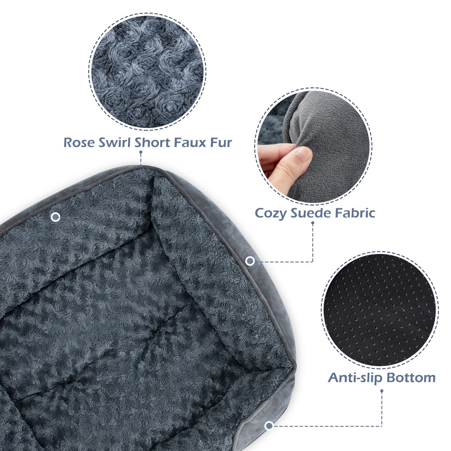 Feeriva™ Orthopedic Dog Bed – Small (20" × 19" × 6")