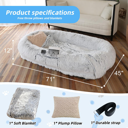 Feeriva™ Human-Pet Lounger Bed – XXL (71" × 45")