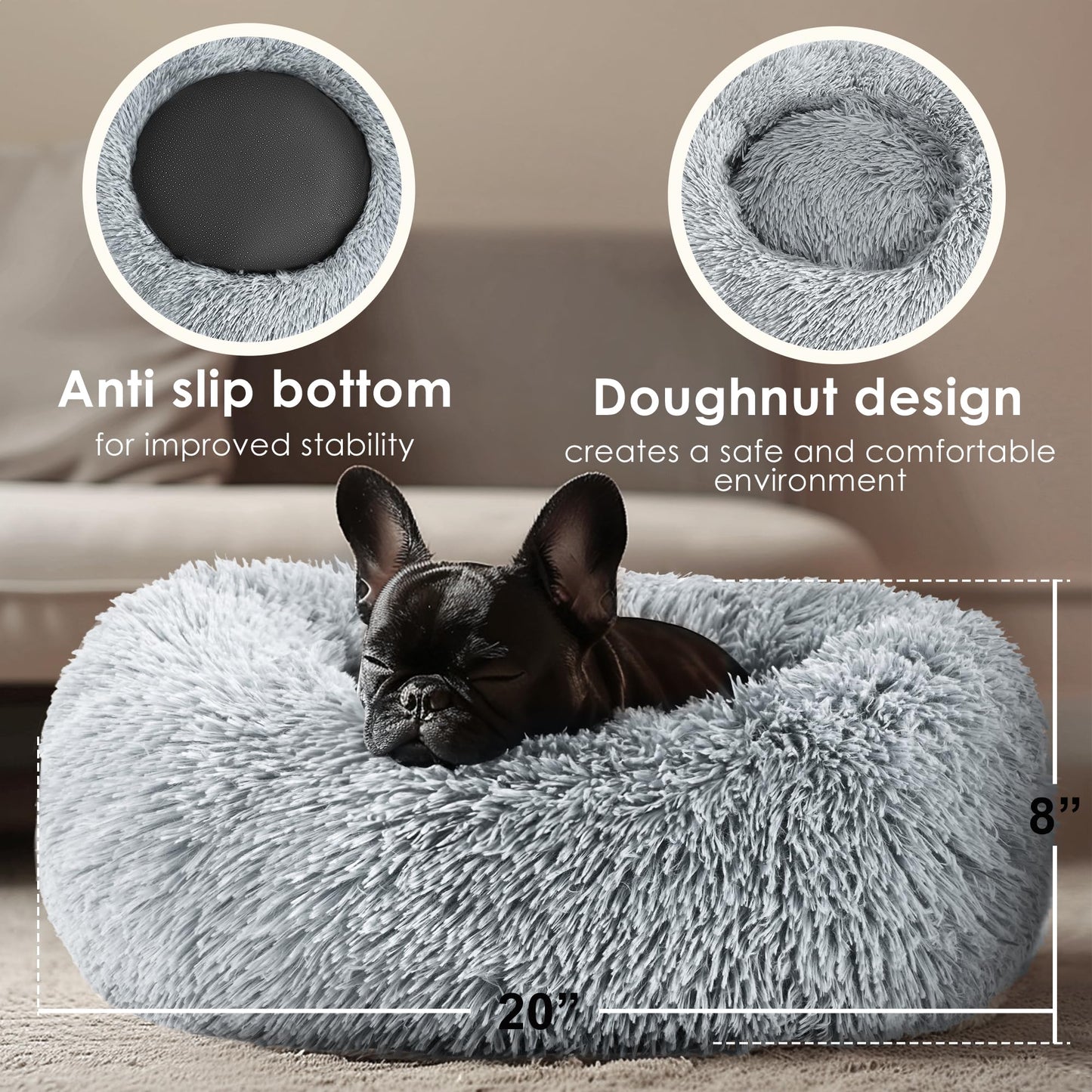 Feeriva™ FluffyCalm™ Donut Pet Bed – 20